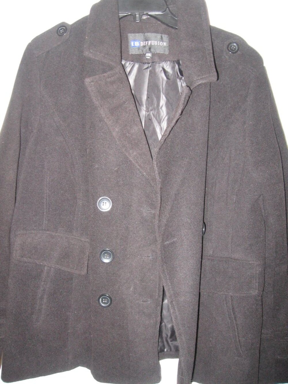 I.B. Diffusion Pea Coat Field Jacket Women's Size XXL Black See description